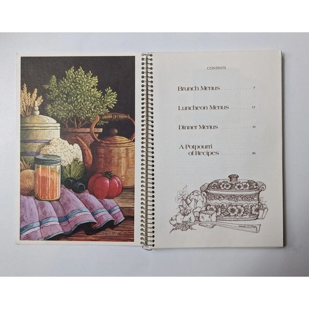 Miriam B. Loo's Menu Planner Cookbook (1978) Vintage Spiralbound‎